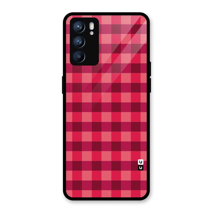Love Checks Glass Back Case for Oppo Reno6 5G