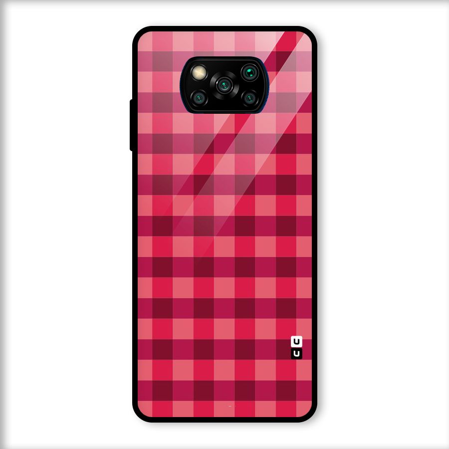 Love Checks Glass Back Case for Poco X3