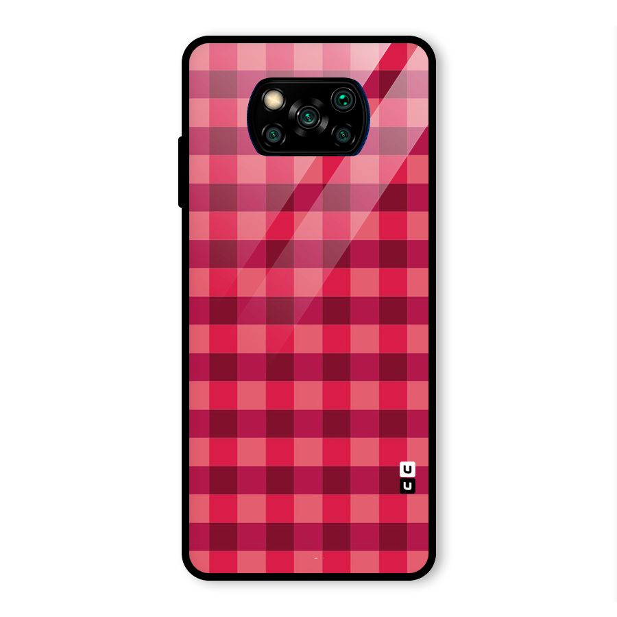 Love Checks Glass Back Case for Poco X3 Pro