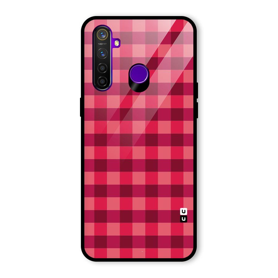 Love Checks Glass Back Case for Realme 5 Pro