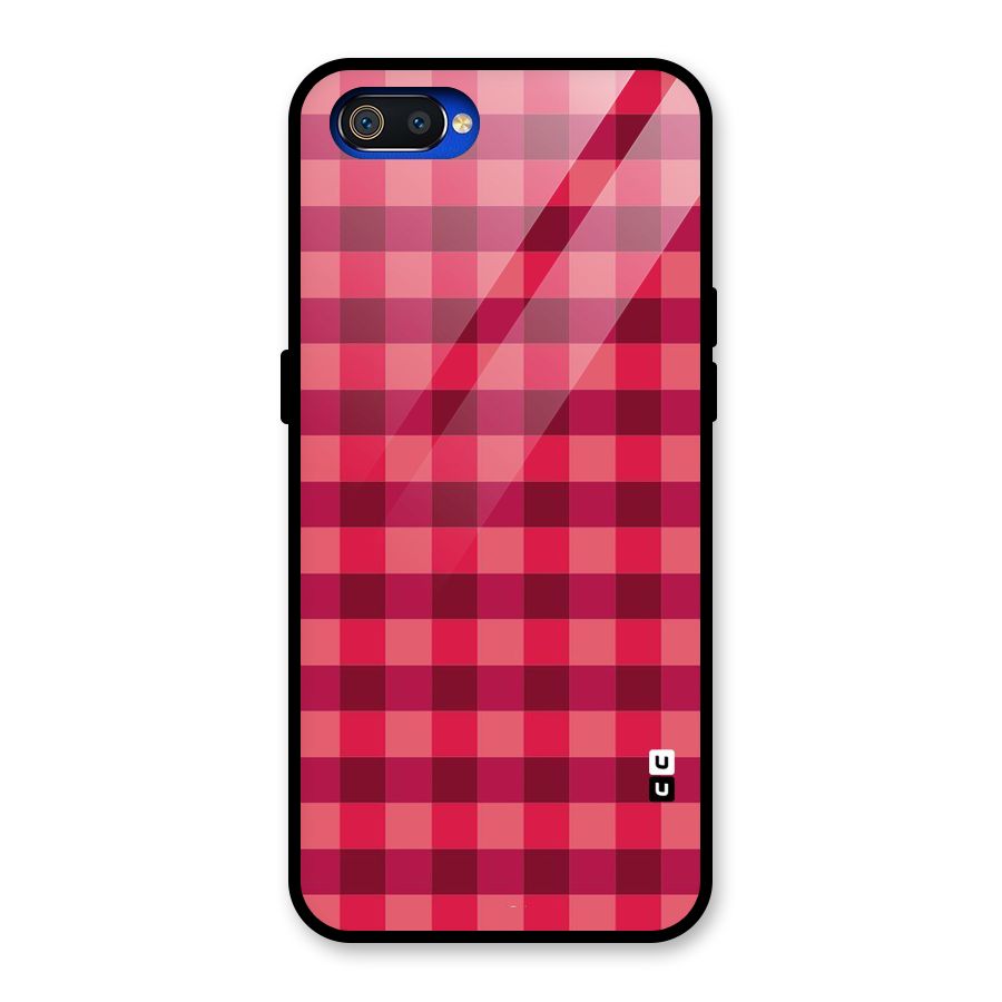 Love Checks Glass Back Case for Realme C2