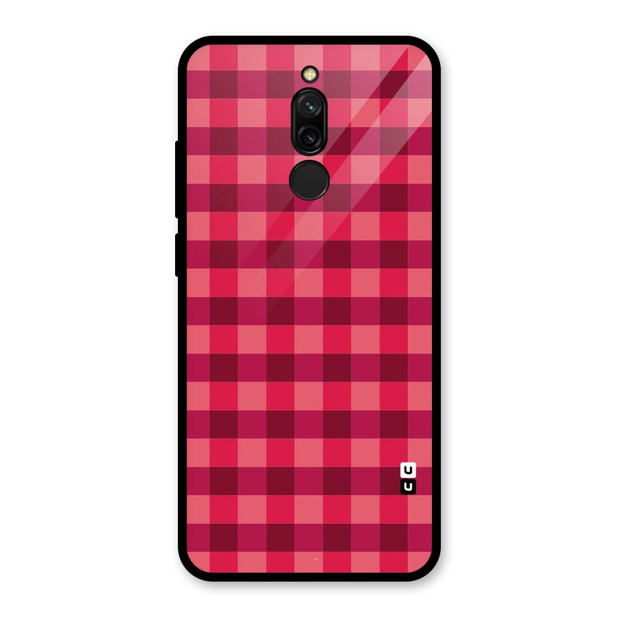 Love Checks Glass Back Case for Redmi 8