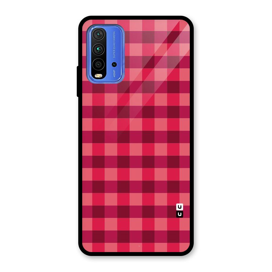 Love Checks Glass Back Case for Redmi 9 Power