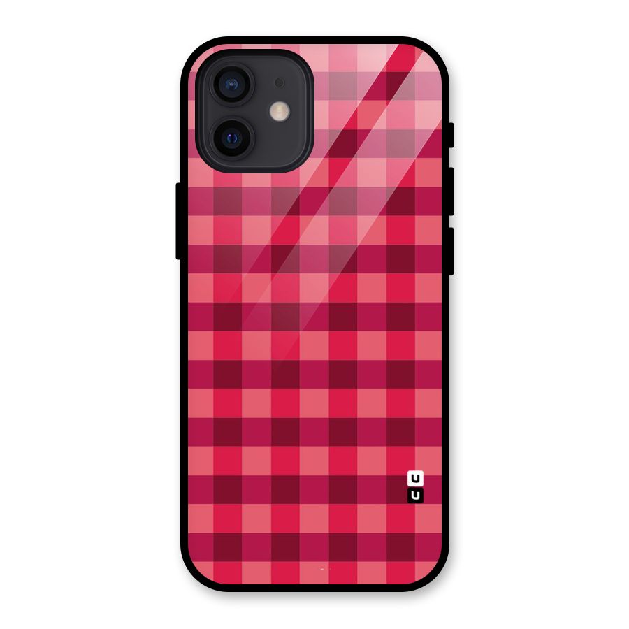 Love Checks Glass Back Case for iPhone 12