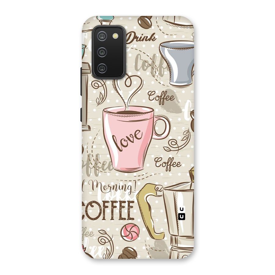 Love Coffee Design Back Case for Galaxy M02s