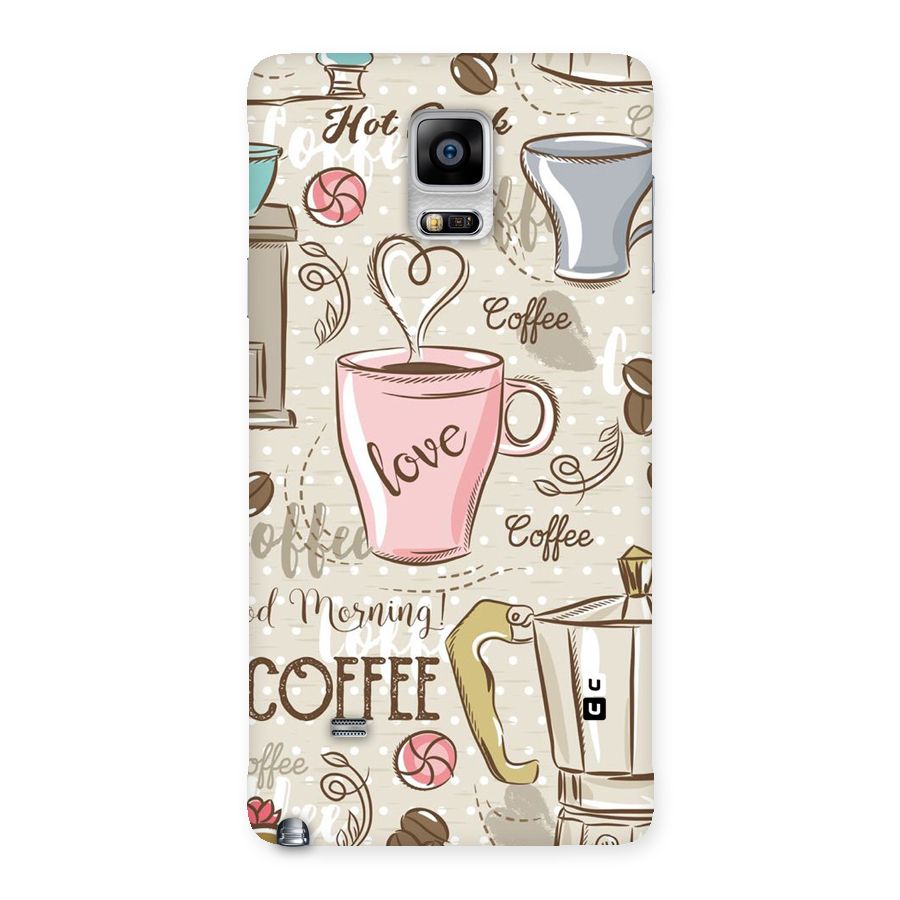 Love Coffee Design Back Case for Galaxy Note 4