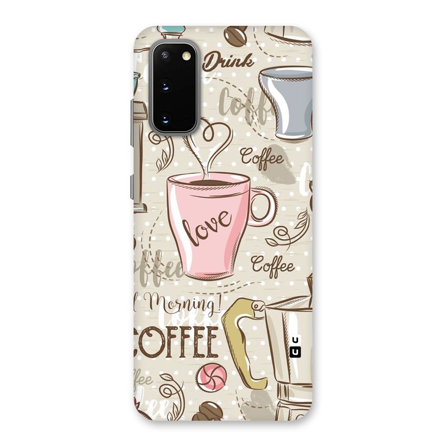 Love Coffee Design Back Case for Galaxy S20