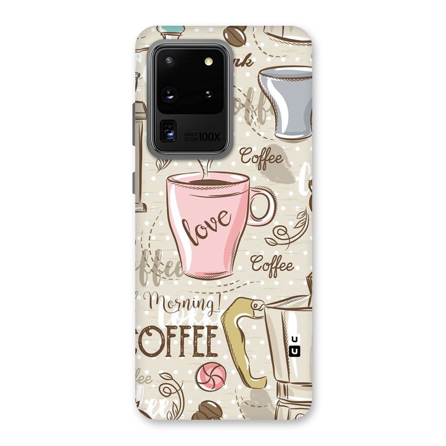 Love Coffee Design Back Case for Galaxy S20 Ultra