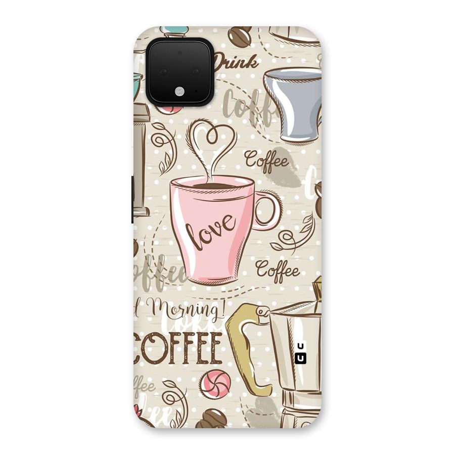 Love Coffee Design Back Case for Google Pixel 4 XL