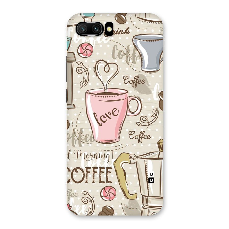 Love Coffee Design Back Case for Honor 10