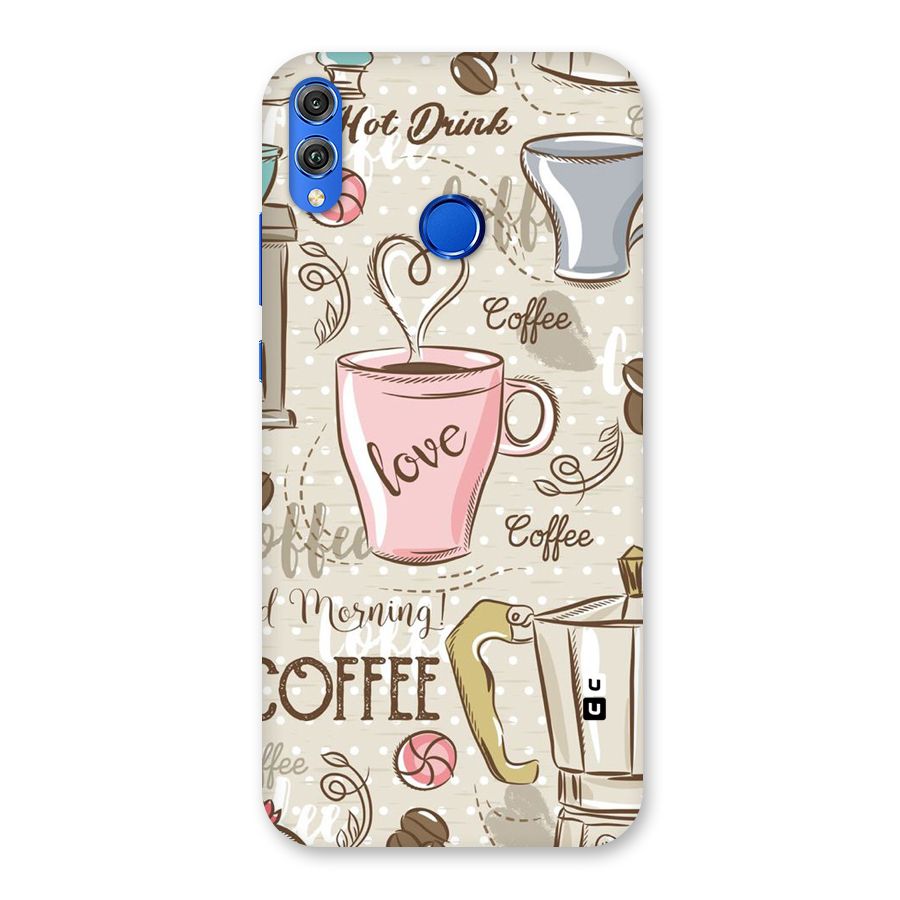 Love Coffee Design Back Case for Honor 8X