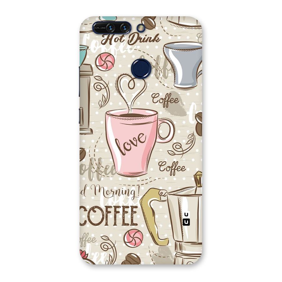 Love Coffee Design Back Case for Honor 8 Pro