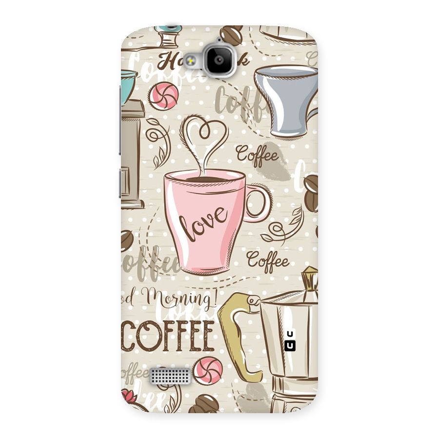 Love Coffee Design Back Case for Honor Holly