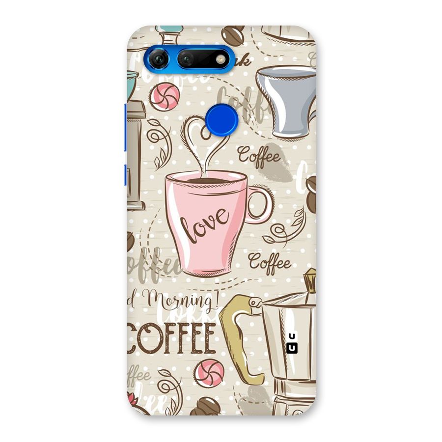 Love Coffee Design Back Case for Honor View 20