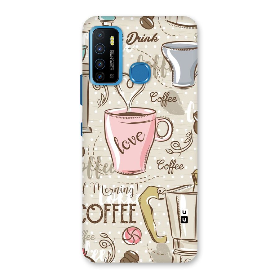 Love Coffee Design Back Case for Infinix Hot 9