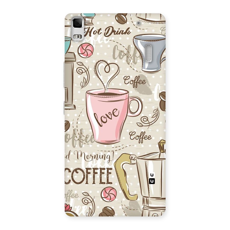 Love Coffee Design Back Case for Lenovo K3 Note