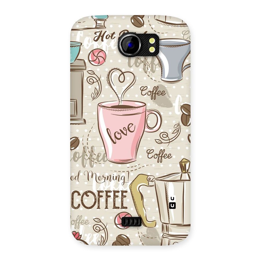 Love Coffee Design Back Case for Micromax Canvas 2 A110