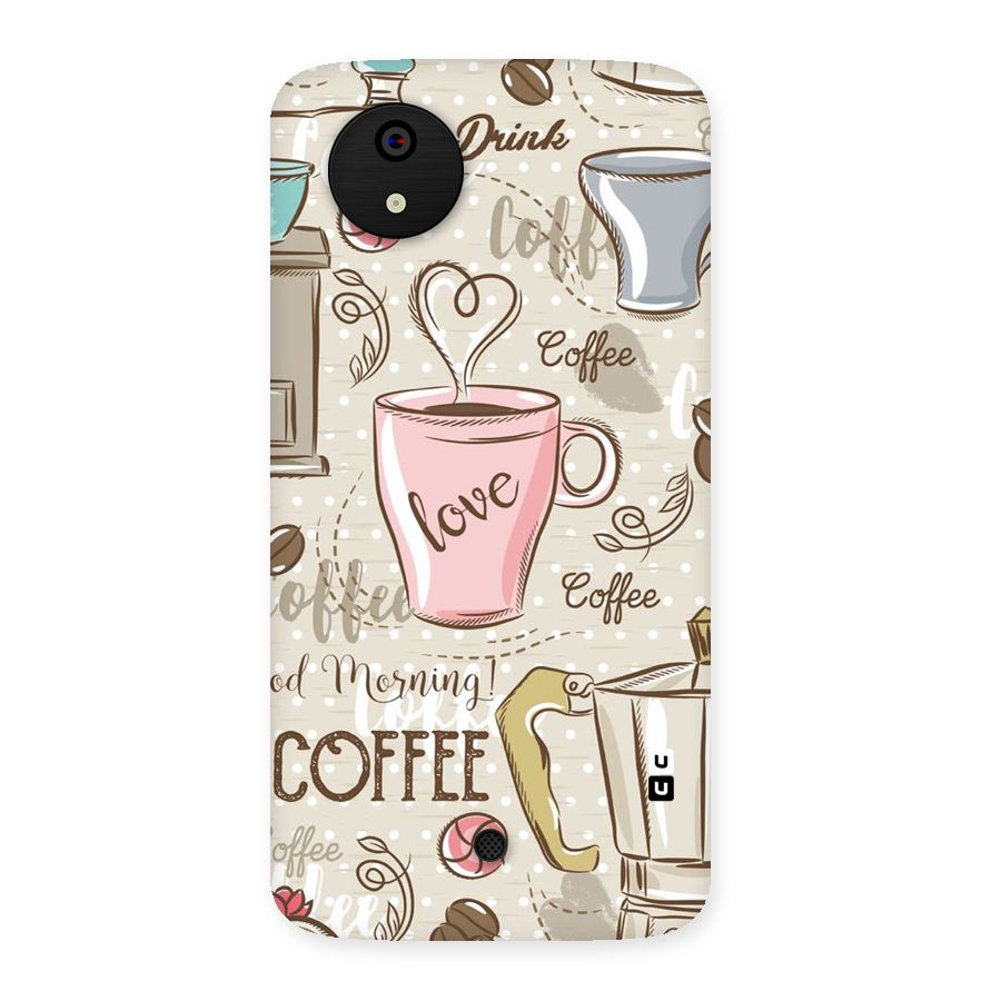 Love Coffee Design Back Case for Micromax Canvas A1