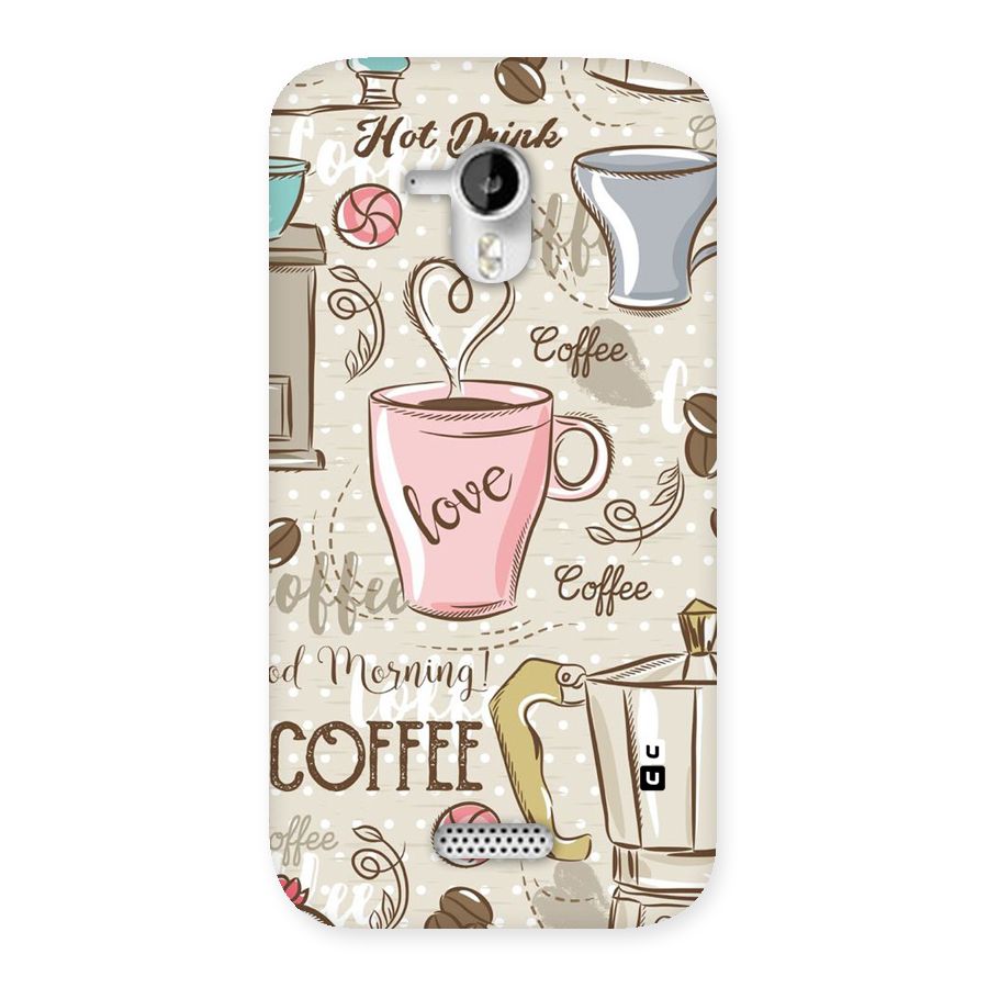 Love Coffee Design Back Case for Micromax Canvas HD A116