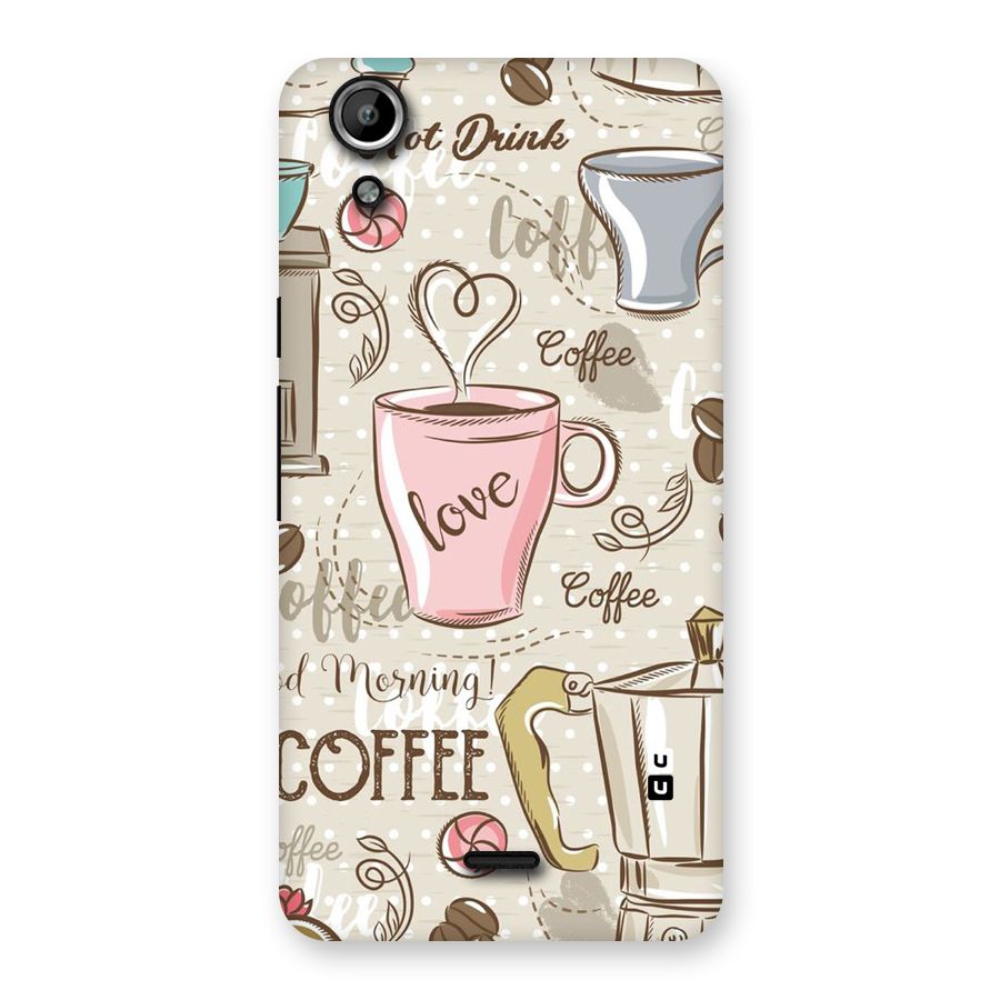 Love Coffee Design Back Case for Micromax Canvas Selfie Lens Q345