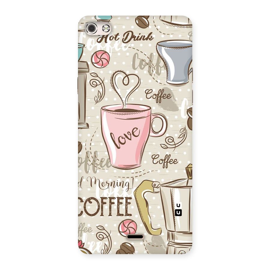 Love Coffee Design Back Case for Micromax Canvas Silver 5