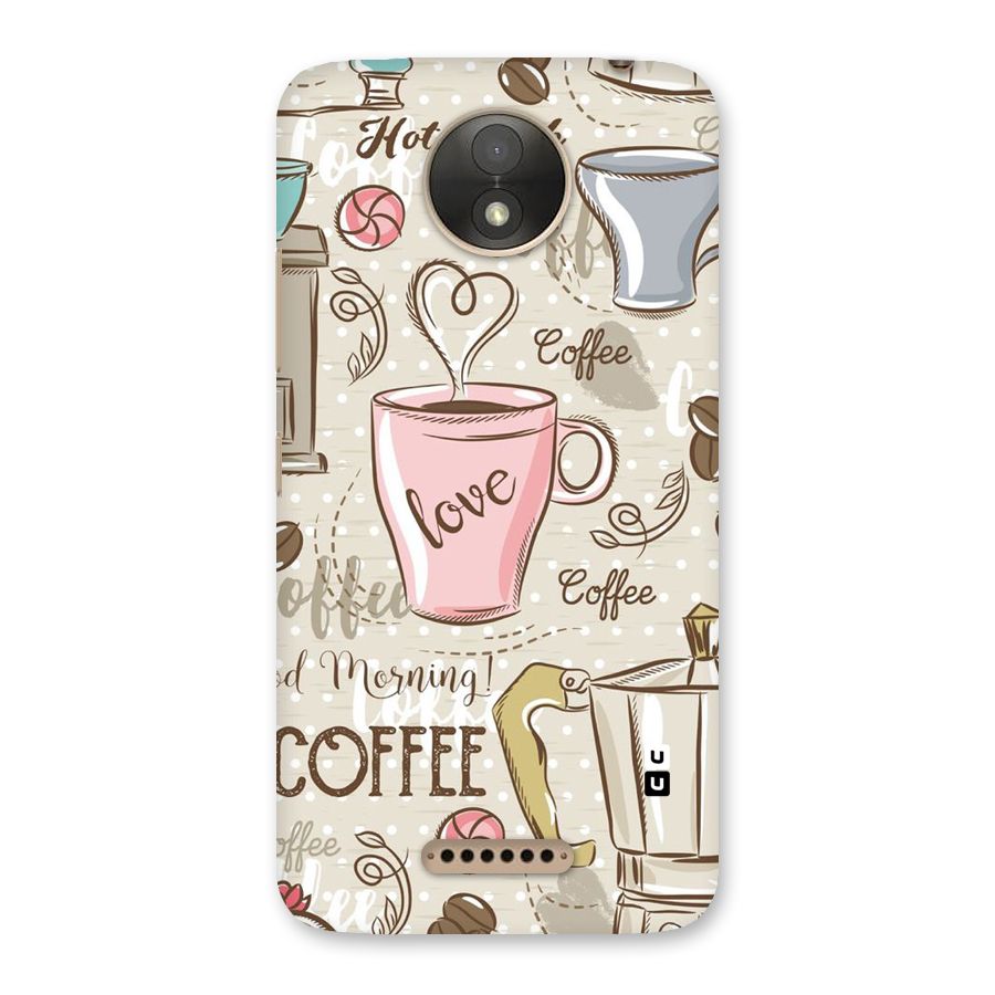 Love Coffee Design Back Case for Moto C Plus