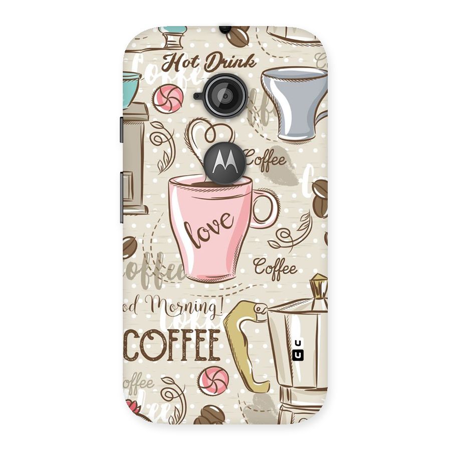 Love Coffee Design Back Case for Moto E 2nd Gen