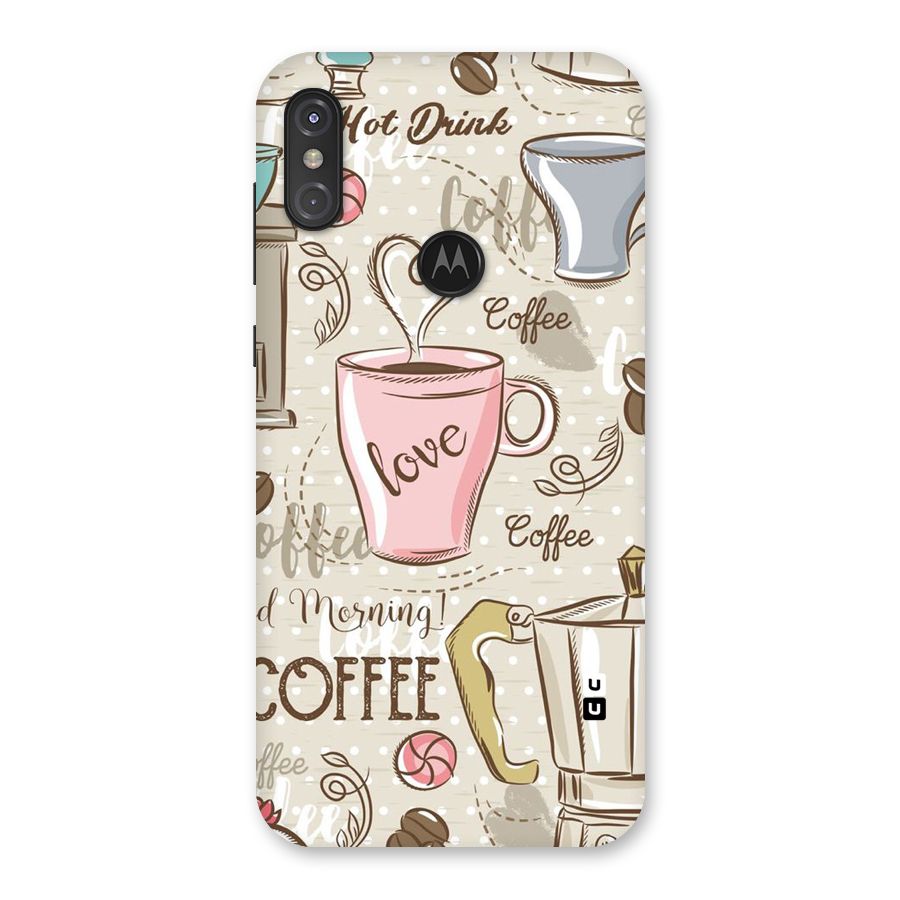 Love Coffee Design Back Case for Motorola One Power