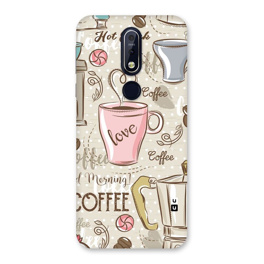 Love Coffee Design Back Case for Nokia 7.1