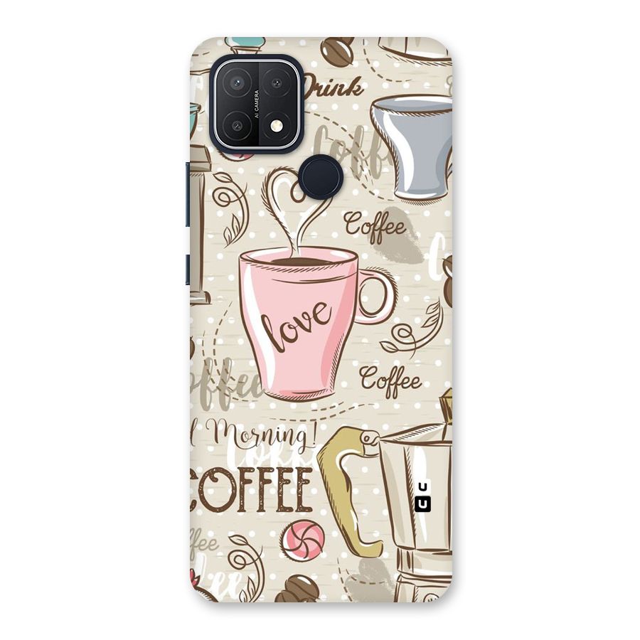 Love Coffee Design Back Case for Oppo A15s