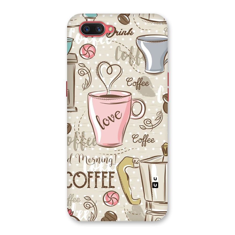 Love Coffee Design Back Case for Oppo A3s