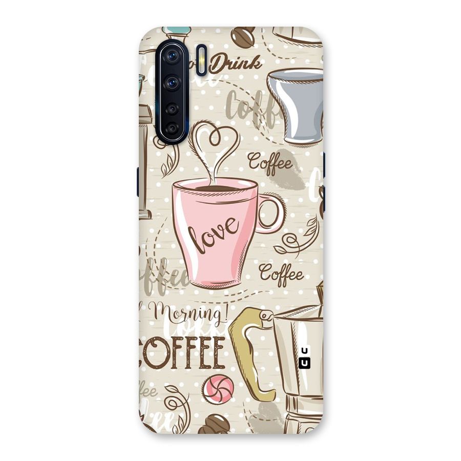 Love Coffee Design Back Case for Oppo F15