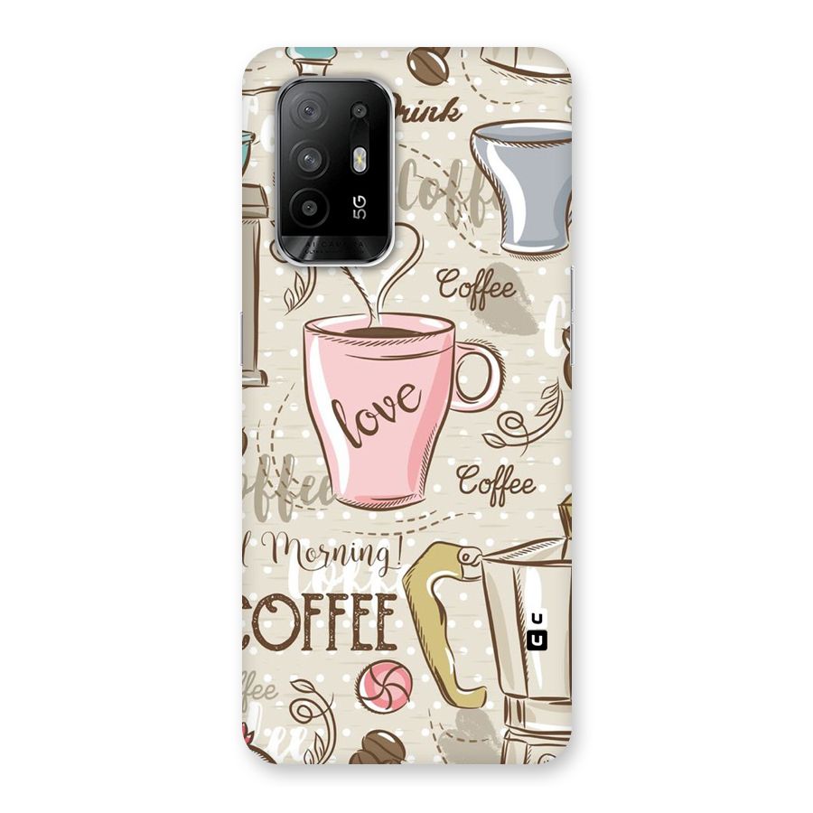 Love Coffee Design Back Case for Oppo F19 Pro Plus 5G