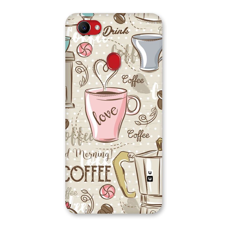 Love Coffee Design Back Case for Oppo F7