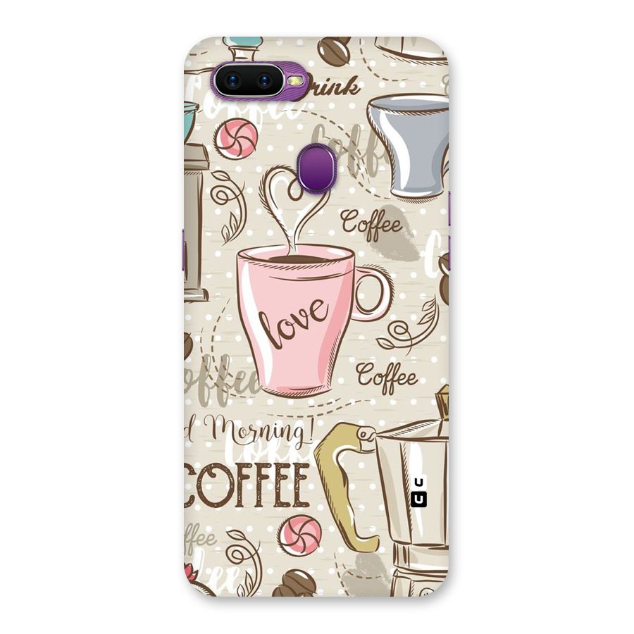 Love Coffee Design Back Case for Oppo F9
