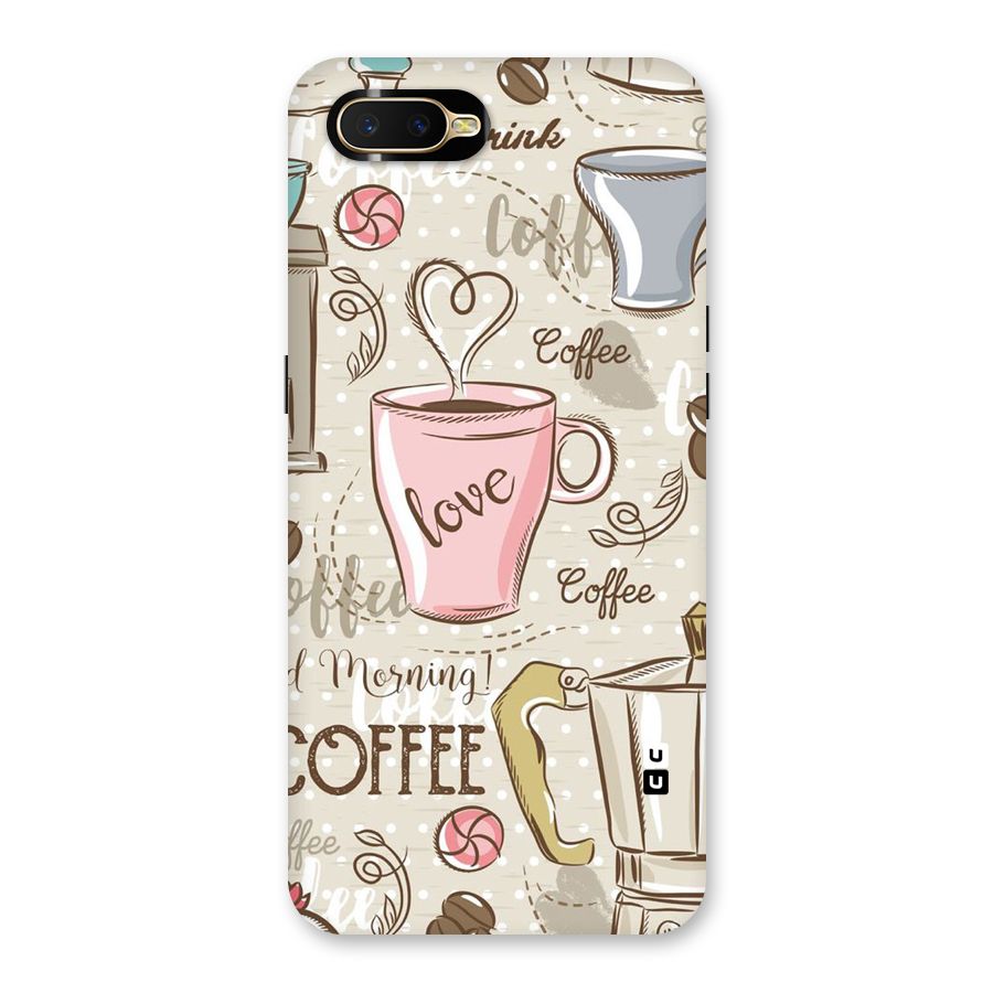 Love Coffee Design Back Case for Oppo K1