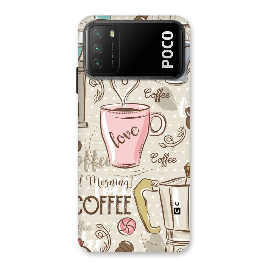 Love Coffee Design Back Case for Poco M3