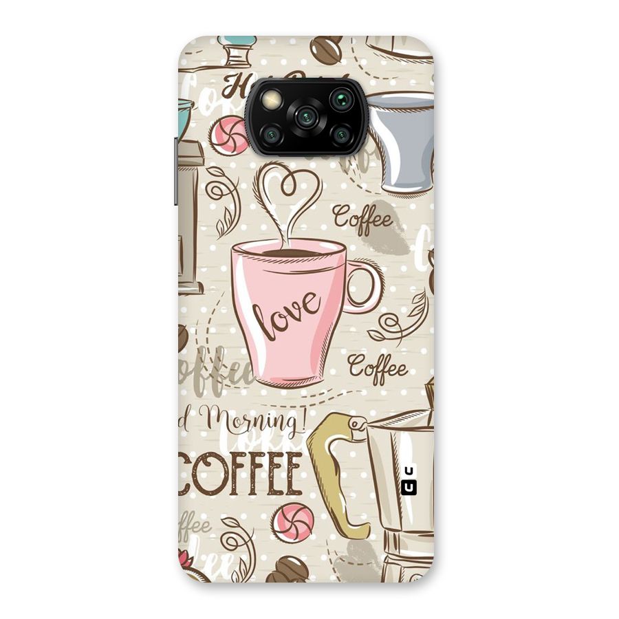 Love Coffee Design Back Case for Poco X3