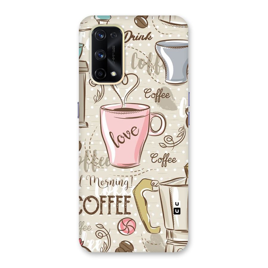 Love Coffee Design Glass Back Case for Realme X7 Pro