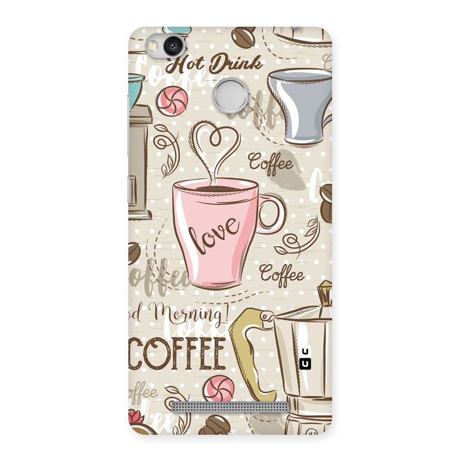 Love Coffee Design Back Case for Redmi 3S Prime