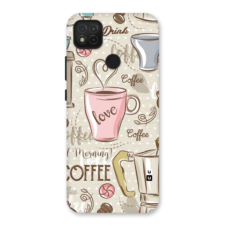 Love Coffee Design Back Case for Redmi 9