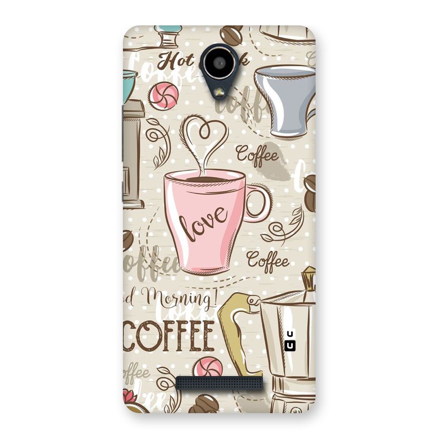 Love Coffee Design Back Case for Redmi Note 2