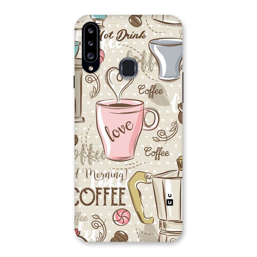 Love Coffee Design Back Case for Samsung Galaxy A20s