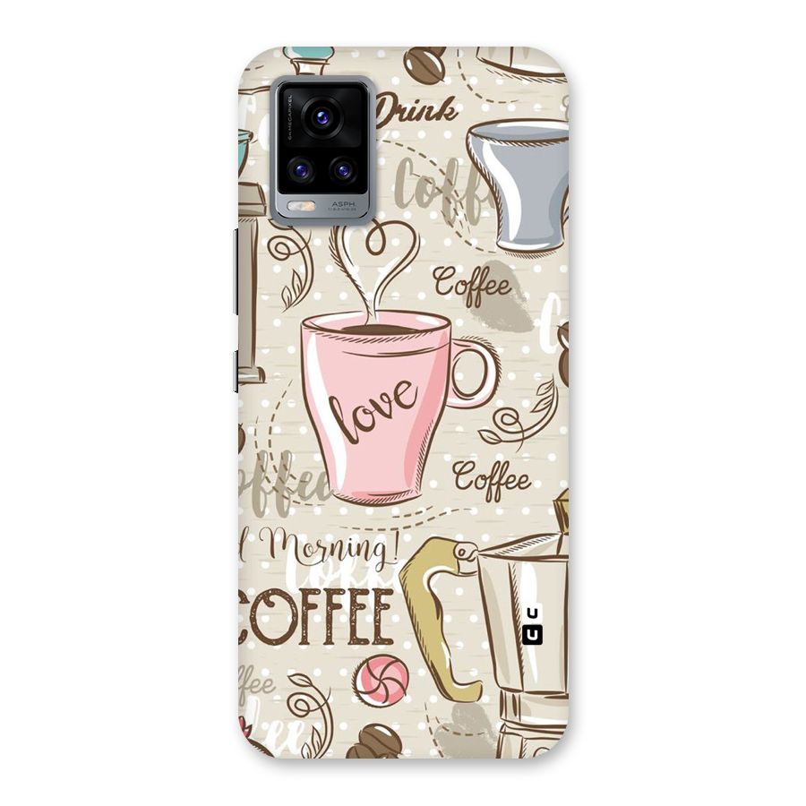 Love Coffee Design Back Case for Vivo V20