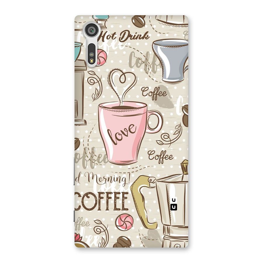Love Coffee Design Back Case for Xperia XZ