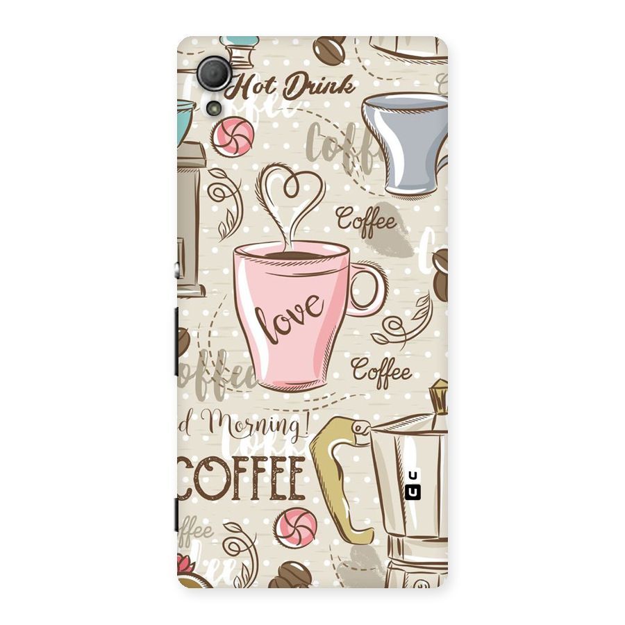 Love Coffee Design Back Case for Xperia Z3 Plus