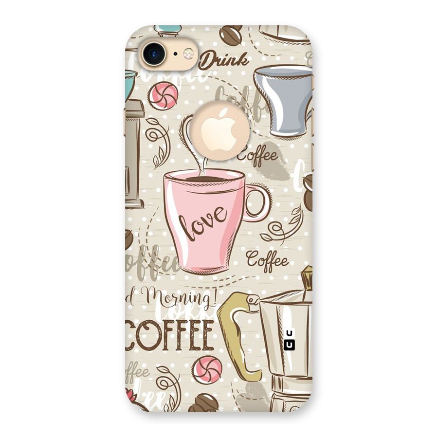 Love Coffee Design Back Case for iPhone 7 Logo Cut
