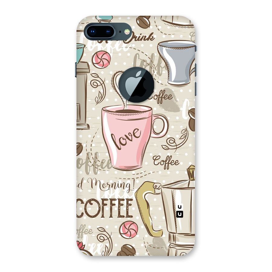 Love Coffee Design Back Case for iPhone 7 Plus Logo Cut