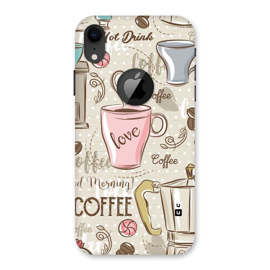 Love Coffee Design Back Case for iPhone XR Logo Cut
