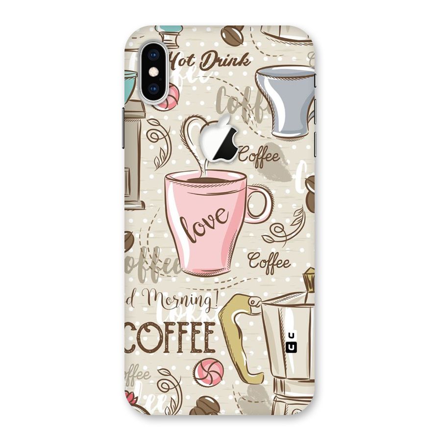 Love Coffee Design Back Case for iPhone XS Max Apple Cut